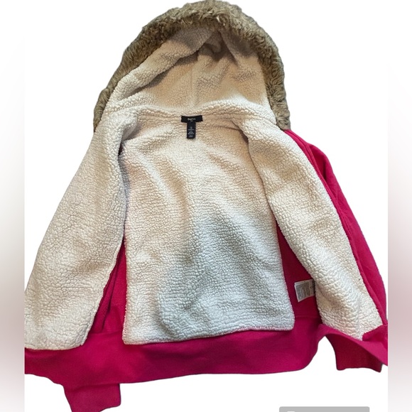 Girls Large GAP Sweater Faux Fur Lined Hood - Picture 4 of 6